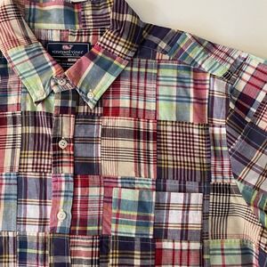 Vineyard Vines Murray Shirt Classic Fit Mens XL Madras Patchwork Plaid Cotton